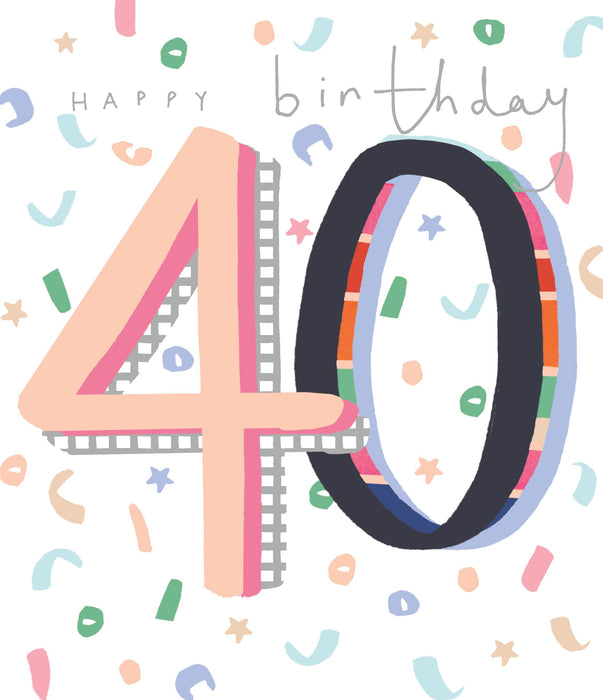 Kindred Stop The Clock Birthday Card for 40th, Conv Design