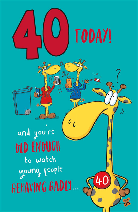 Giggles Birthday Card for 40th, Hum Design