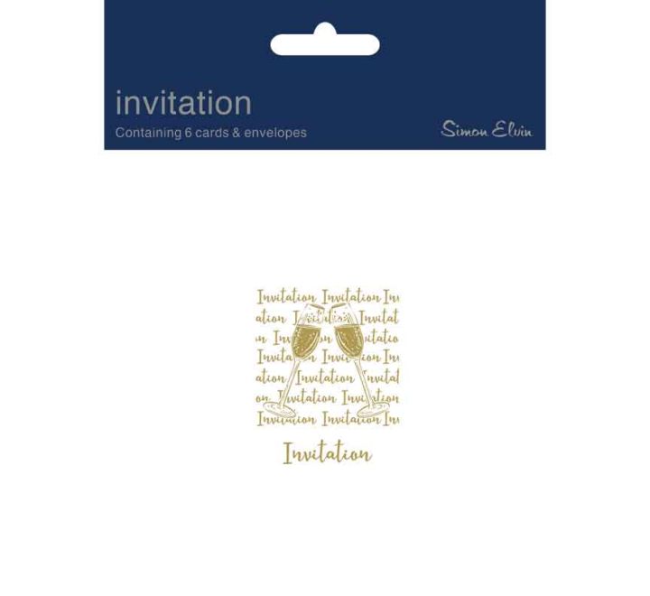 Gold Celebration Open Invitation Cards (Pack of 6)