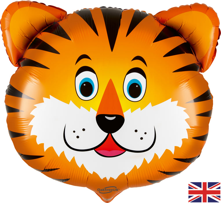 30" Large Tiger Supershape Foil Balloon (Optional Helium Inflation)