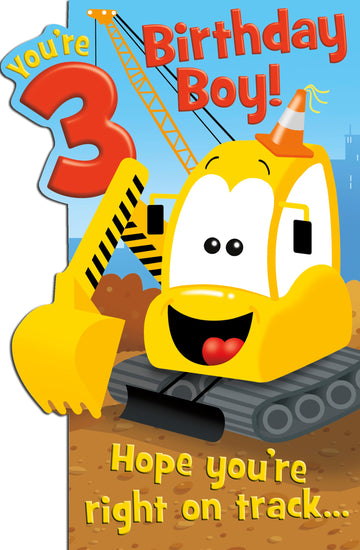 Carlton | Birthday Card 3 Year Boy Juv | Happy Birthday Gifts | With Envelope