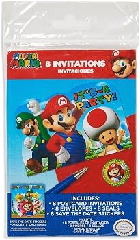 Super Mario Brothers Postcard Invitations 8CT