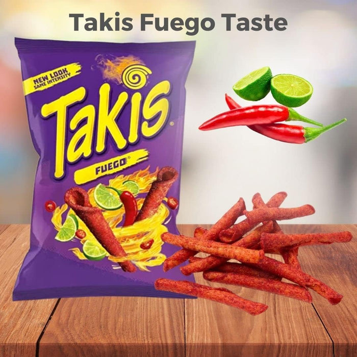 Takis 55g Fuego Flavour - Chilli Pepper and Lime Corn Chips - UK product - Popular Snack
