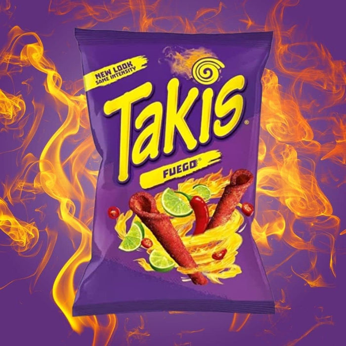 Takis 55g Fuego Flavour - Chilli Pepper and Lime Corn Chips - UK product - Popular Snack