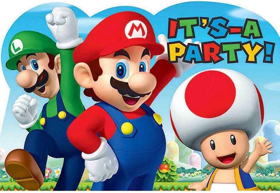 Super Mario Brothers Postcard Invitations 8CT
