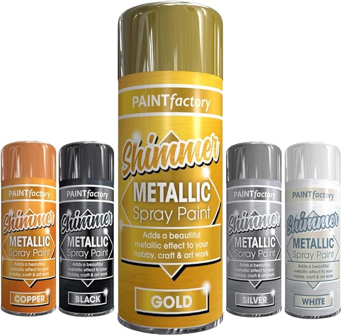 Metallic Spray Paint 200ml Silver or Gold