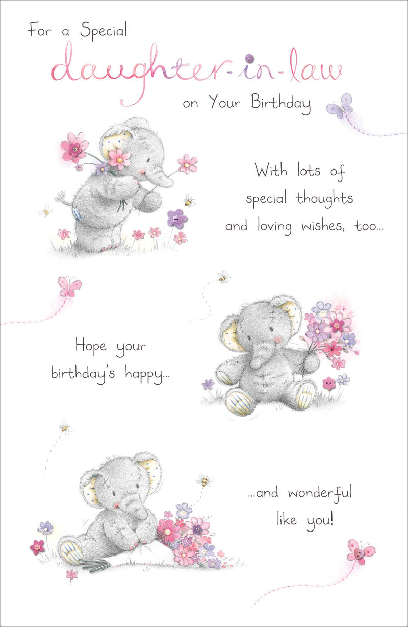 Elliot | Birthday Card Daughter In Law Cute | Happy Birthday Gifts | Her, Girls, Women | With Envelope