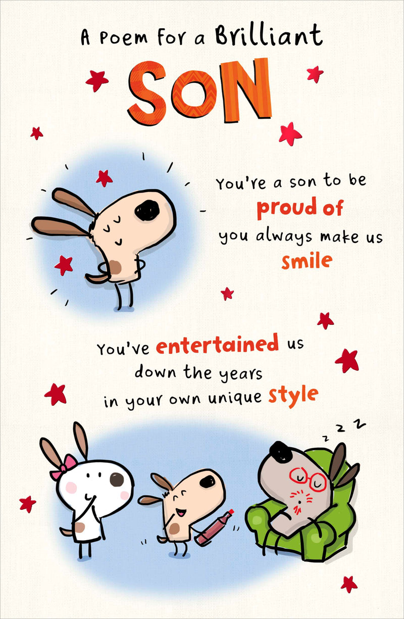 Fiddlesticks | Birthday Card Son Hum | Happy Birthday Gifts | Him, Boys, Men | With Envelope