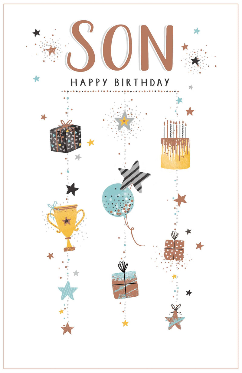 Simply | Birthday Card Son | Happy Birthday Gifts | Him, Boys, Men | With Envelope