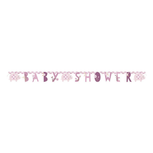 Pink Floral Elephant Jointed Banner