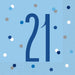Birthday Blue Glitz Number 21 Luncheon Napkins 16 Pack