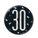 Glitz Black & Silver Birthday Badge 30