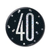 Glitz Black & Silver Birthday Badge 40