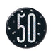 Glitz Black & Silver Birthday Badge 50