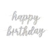 Black & Silver Glitz Script "Happy Birthday" Prismatic Foil Jointed Banner 2 Piece