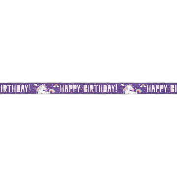 Foil Unicorn Banner 12 ft Long Fold