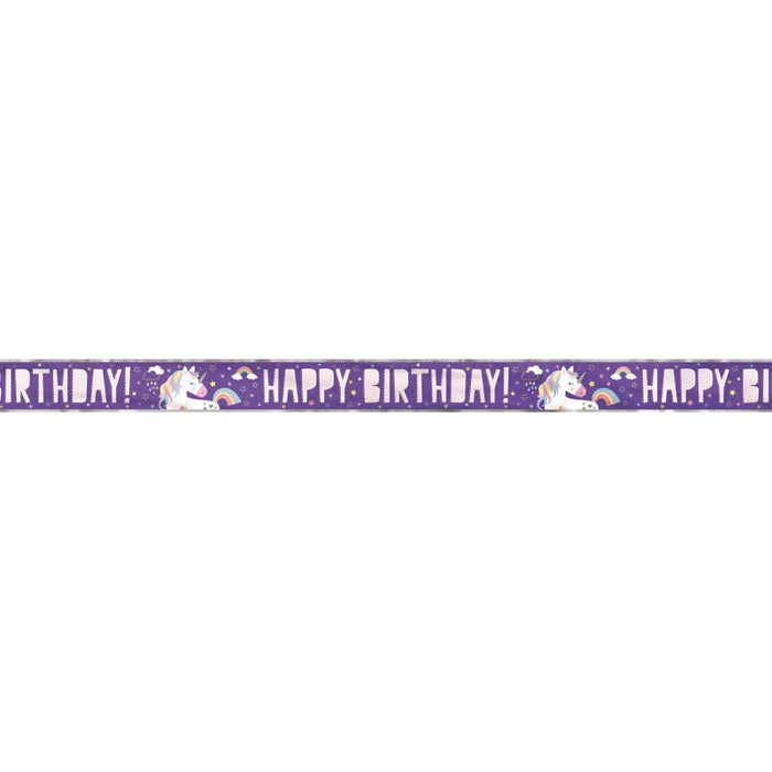 Foil Unicorn Banner 12 ft Long Fold