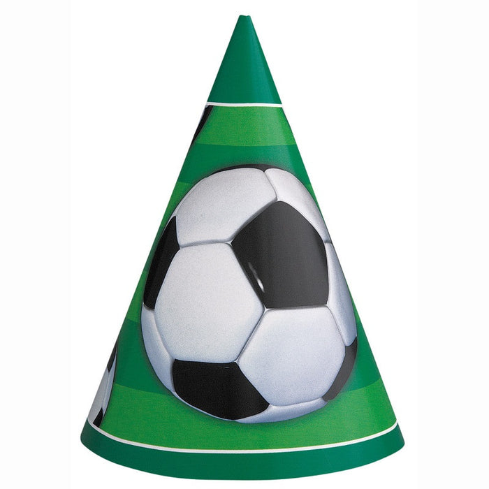 3D Soccer Party Hats 8 Pack