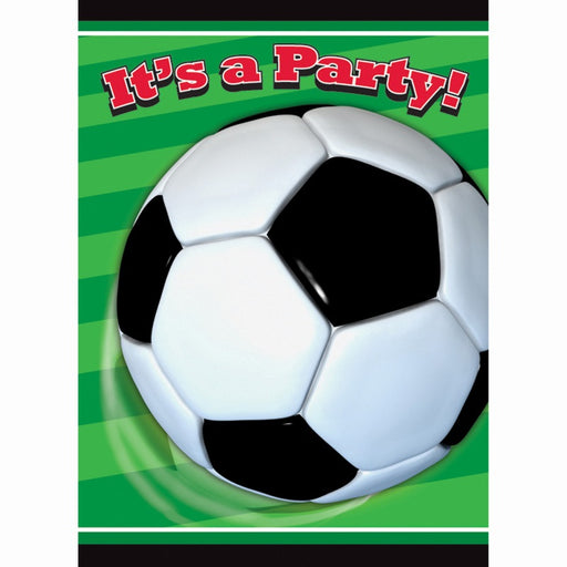 3D Soccer Invitations 8 Pack