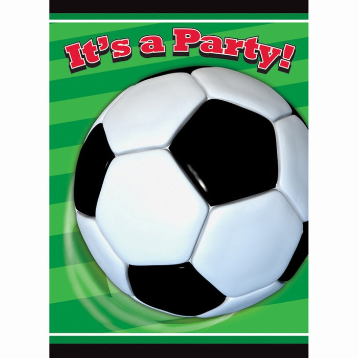3D Soccer Invitations 8 Pack