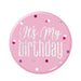 Glitz Pink & Silver Birthday Badge "It's My Birthday" design