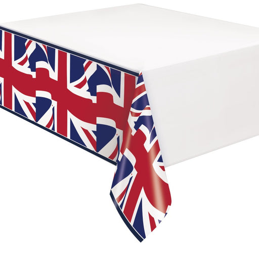 Union Jack Rectangular Plastic Table Cover 54" x 108"
