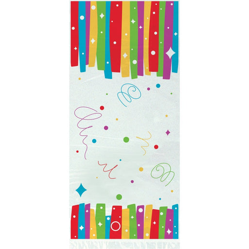 Rainbow Ribbons Birthday Cellophane Bags 5"x11" 20 Pack
