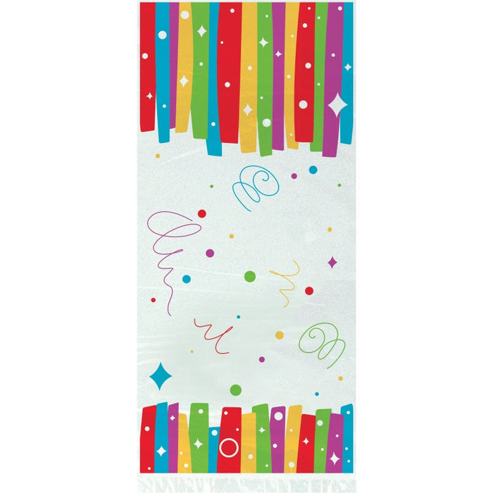 Rainbow Ribbons Birthday Cellophane Bags 5"x11" 20 Pack