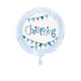 Blue Bunting Christening Round Foil Balloon 18" Packaged (Optional Helium Inflation)