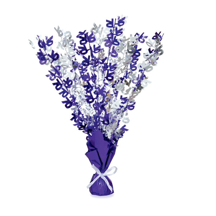 Purple & Silver Birthday Number 70 Centrepiece