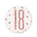 Birthday Rose Gold Glitz Number 18 Badge