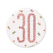 Glitz Rose Gold Birthday Badge 30