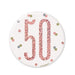 Glitz Rose Gold Birthday Badge 50