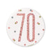 Glitz Rose Gold Birthday Badge 70