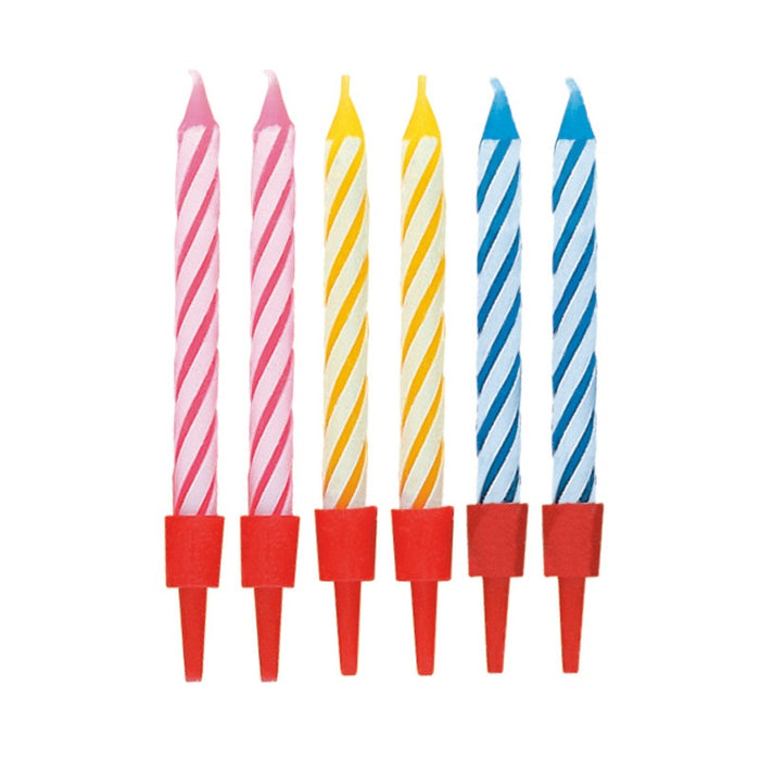 Birthday Candles in Holders 20 Pack