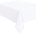 Bright White Solid Rectangular Plastic Table Cover 54" x 108" - Short Fold
