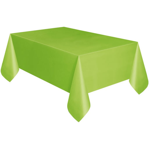 Lime Green Solid Rectangular Plastic Table Cover 54" x 108" - Short Fold
