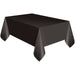 Midnight Black Solid Rectangular Plastic Table Cover 54" x 108" - Short Fold