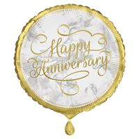 Gold Anniversary Round Foil Balloon 18" Package (Optional Helium Inflation)