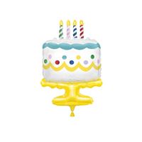 Giant Birthday Cake Shaped Foil Balloon 25" Packaged (Optional Helium Inflation)