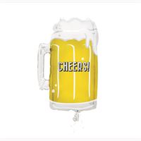 Giant Beer Mug Foil Balloon 21" Packaged (Optional Helium Inflation)
