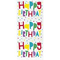 Colorful Happy Birthday Cellophane Bags 20 Pack