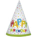 Happy Balloon Birthday Party Hats 8 Pack