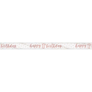 Birthday Rose Gold Glitz Number 13 Prism Banner 9 ft