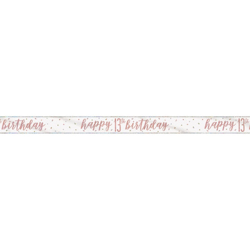 Birthday Rose Gold Glitz Number 13 Prism Banner 9 ft