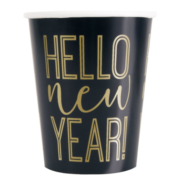 Roaring New Years 9oz Paper Cups 8 Pack