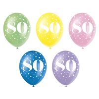 Number 80 12" Latex Balloons 5ct (Optional Helium Inflation)