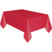 Ruby Red Solid Rectangular Plastic Table Cover 54" x 108" - Short Fold