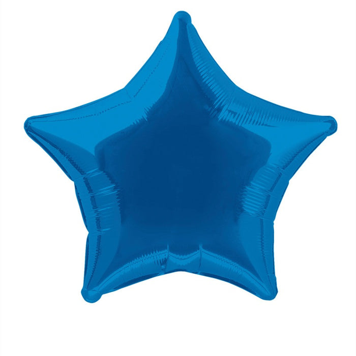 Solid Star Foil Balloon 20" Packaged - Royal Blue (Optional Helium Inflation)