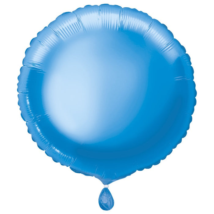 Solid Round Foil Balloon 18" Packaged - Royal Blue (Optional Helium Inflation)